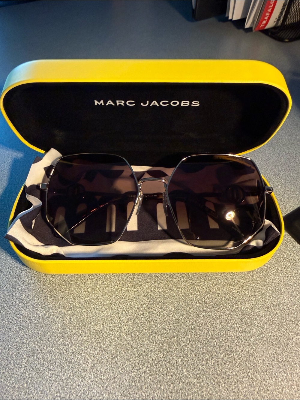 Marc Jacobs Tinted Black Oversized Hexagon Sunglasses
